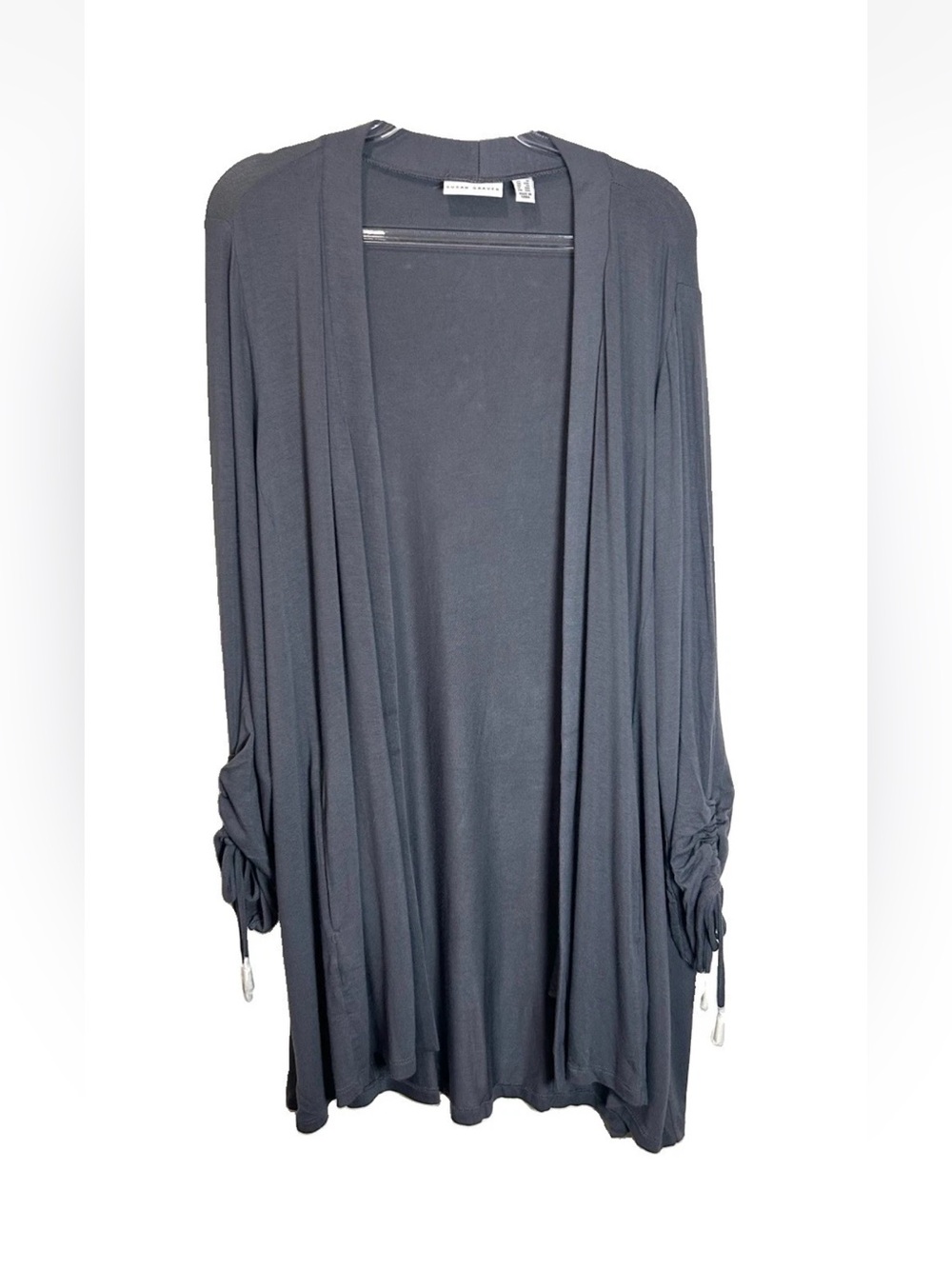 NEW Susan Graver Liquid Knit Cardigan Top Open Front Size 1X Minimalist Work